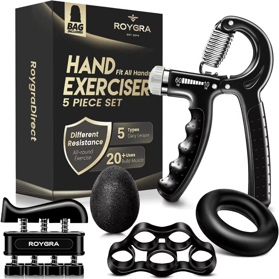 Grip Strength Trainer 5 Pack Forearm Strengthener Exerciser Hand Strengthening Devices Finger Strengthener Workout Exerc