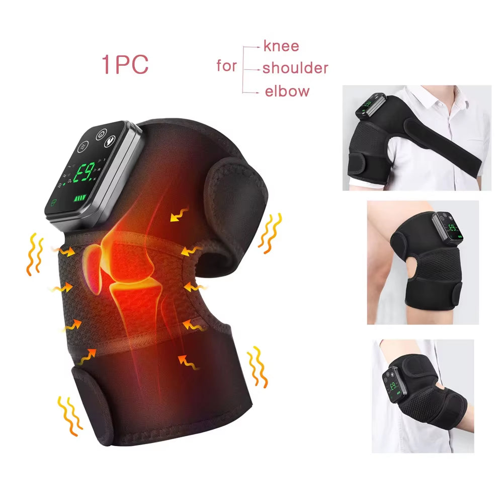 Electric Heating Knee Massager 2 in 1 Knee Elbow Knee Leg Thermal Vibration Massage Knee Blood Circulation Warmer Rechargeable