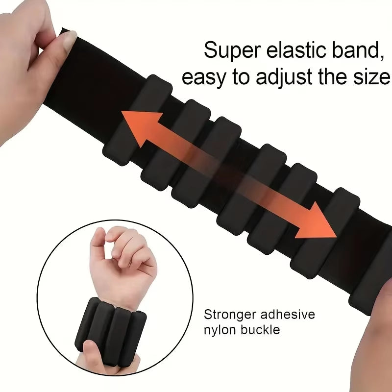 Adjustable Silicone Wrist and Ankle Weight Block,450 Grams, Unisex, Double Loop Closure, Strength Training Bracelet